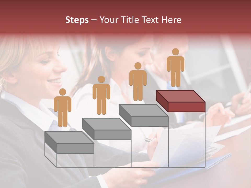 A Group Of Business People Sitting At A Table PowerPoint Template