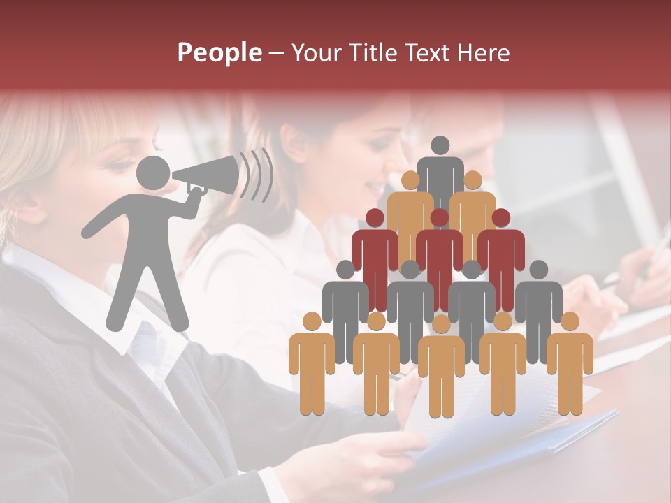 A Group Of Business People Sitting At A Table PowerPoint Template