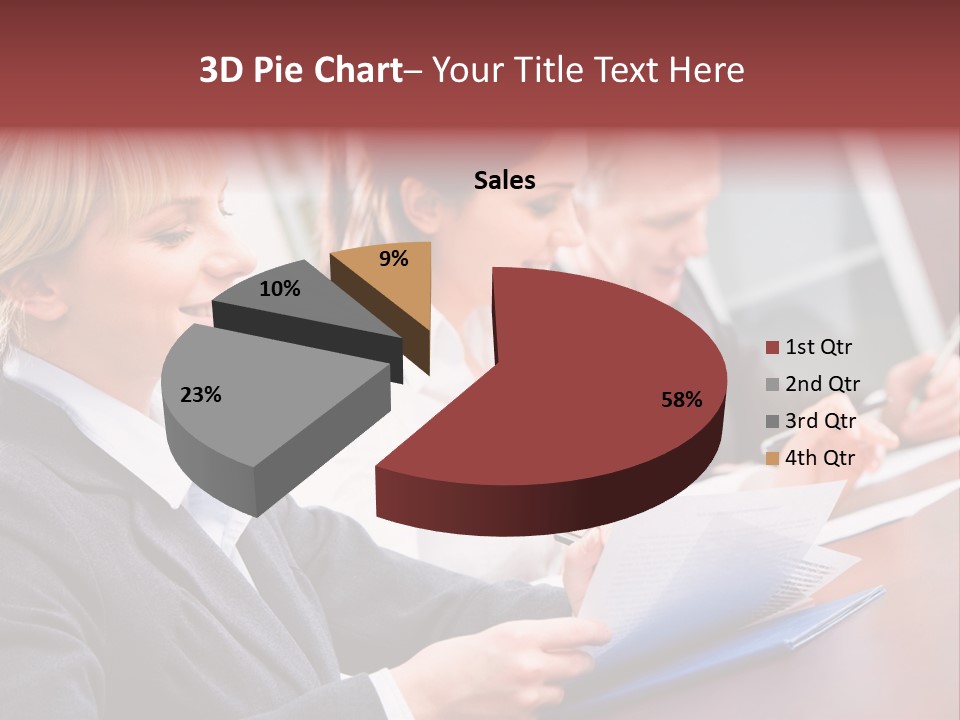 A Group Of Business People Sitting At A Table PowerPoint Template
