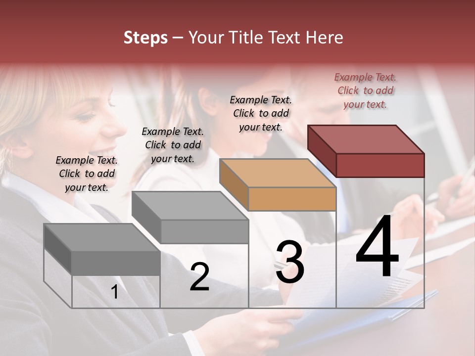 A Group Of Business People Sitting At A Table PowerPoint Template