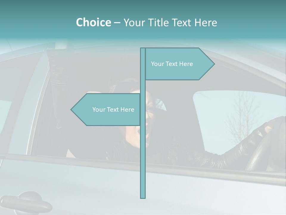 Driving Gesturing Threaten PowerPoint Template