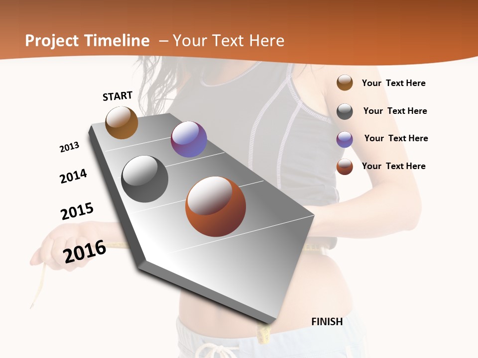 A Woman Measuring Her Waist With A Measuring Tape PowerPoint Template