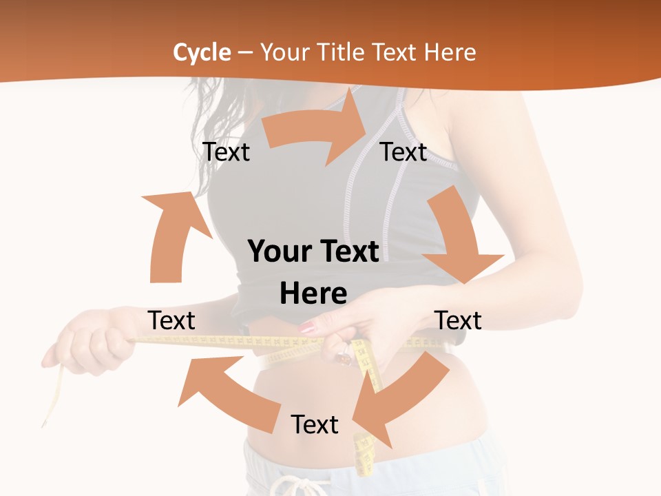 A Woman Measuring Her Waist With A Measuring Tape PowerPoint Template