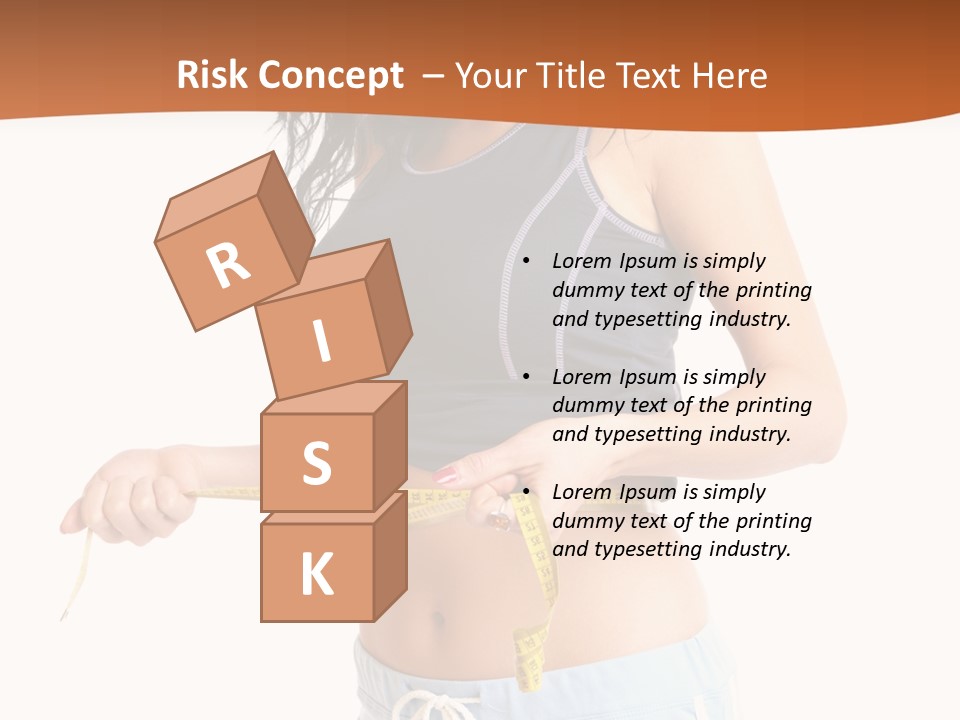 A Woman Measuring Her Waist With A Measuring Tape PowerPoint Template