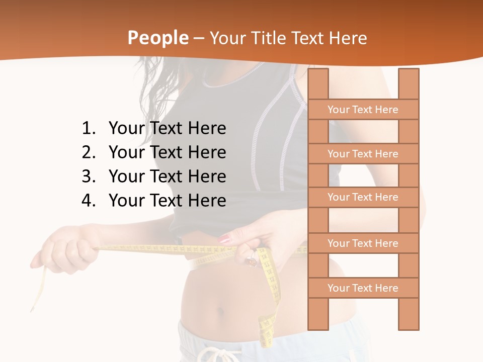A Woman Measuring Her Waist With A Measuring Tape PowerPoint Template