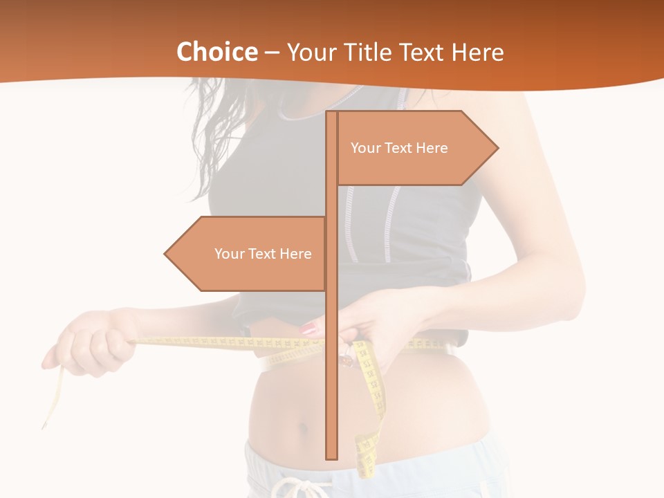 A Woman Measuring Her Waist With A Measuring Tape PowerPoint Template