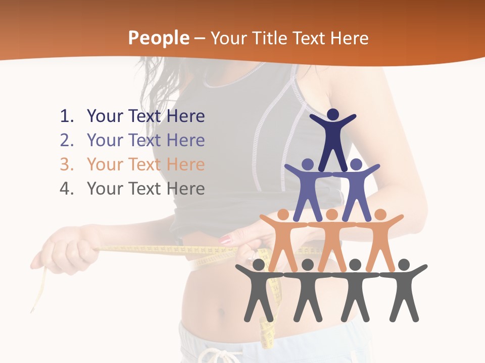 A Woman Measuring Her Waist With A Measuring Tape PowerPoint Template