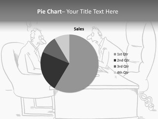 A Cartoon Of Two Men Sitting At A Table Talking To Each Other PowerPoint Template