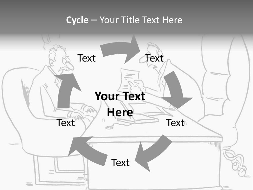 A Cartoon Of Two Men Sitting At A Table Talking To Each Other PowerPoint Template