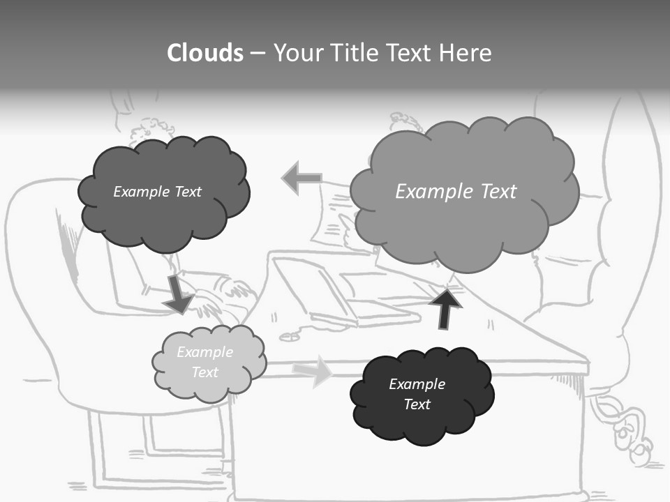 A Cartoon Of Two Men Sitting At A Table Talking To Each Other PowerPoint Template