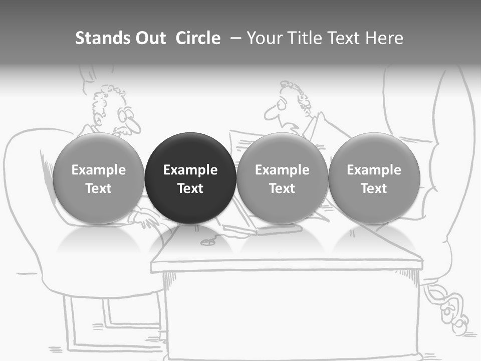 A Cartoon Of Two Men Sitting At A Table Talking To Each Other PowerPoint Template
