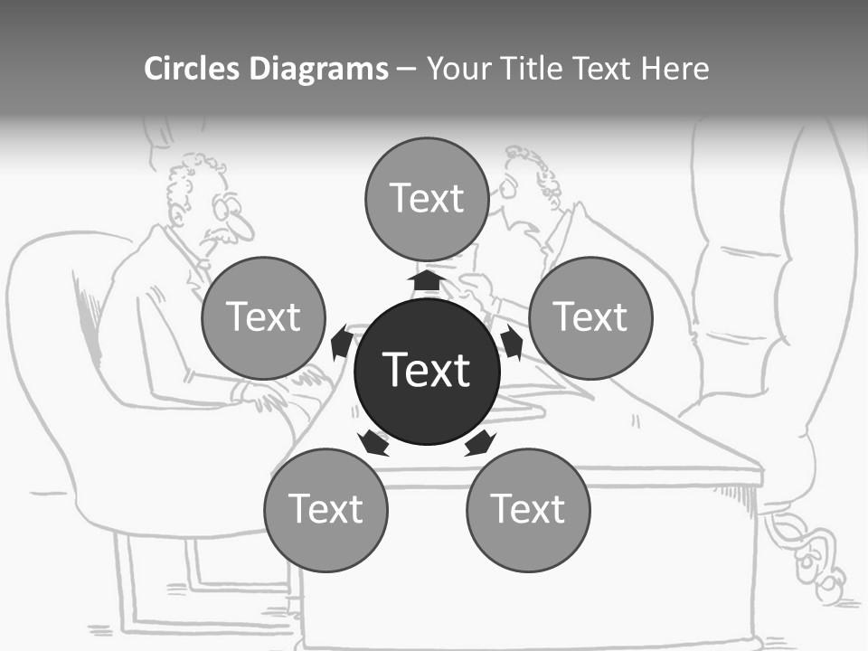 A Cartoon Of Two Men Sitting At A Table Talking To Each Other PowerPoint Template