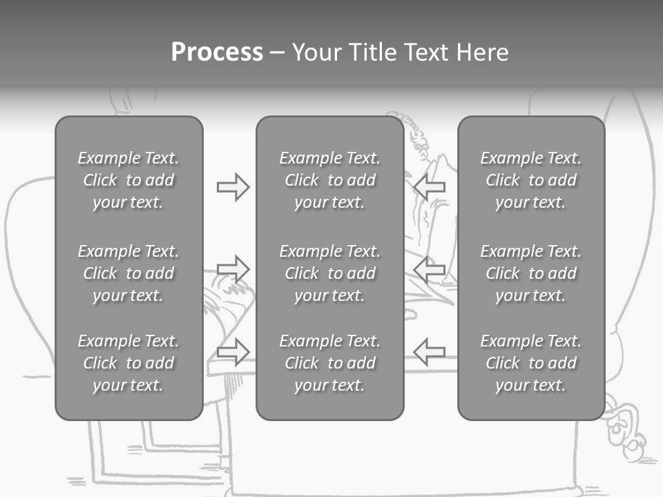 A Cartoon Of Two Men Sitting At A Table Talking To Each Other PowerPoint Template