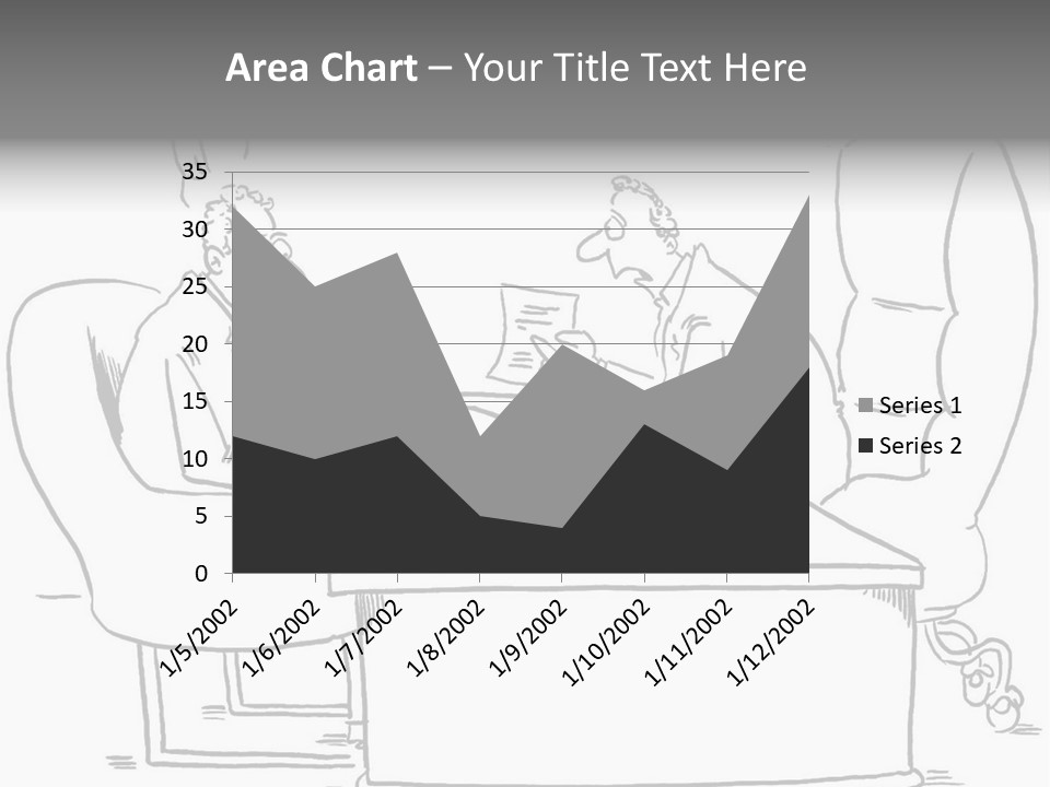 A Cartoon Of Two Men Sitting At A Table Talking To Each Other PowerPoint Template