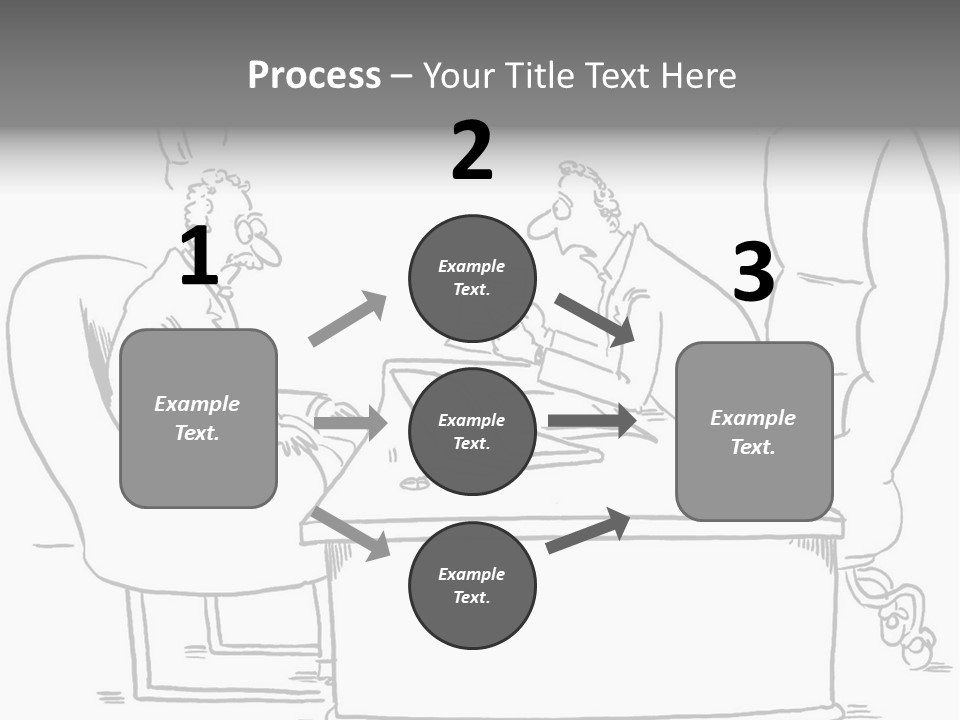 A Cartoon Of Two Men Sitting At A Table Talking To Each Other PowerPoint Template