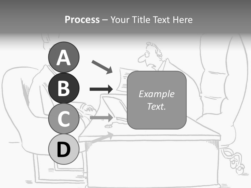 A Cartoon Of Two Men Sitting At A Table Talking To Each Other PowerPoint Template