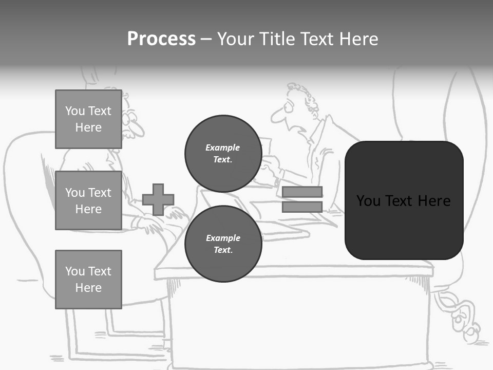 A Cartoon Of Two Men Sitting At A Table Talking To Each Other PowerPoint Template