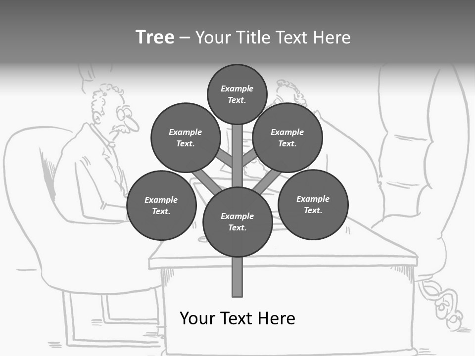 A Cartoon Of Two Men Sitting At A Table Talking To Each Other PowerPoint Template