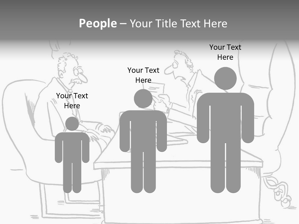 A Cartoon Of Two Men Sitting At A Table Talking To Each Other PowerPoint Template