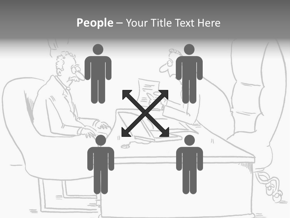 A Cartoon Of Two Men Sitting At A Table Talking To Each Other PowerPoint Template
