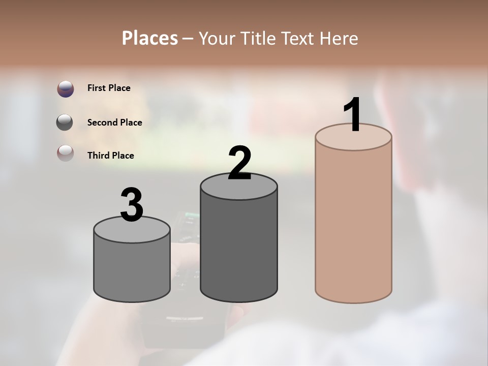 A Person Holding A Remote Control In Front Of A Television PowerPoint Template