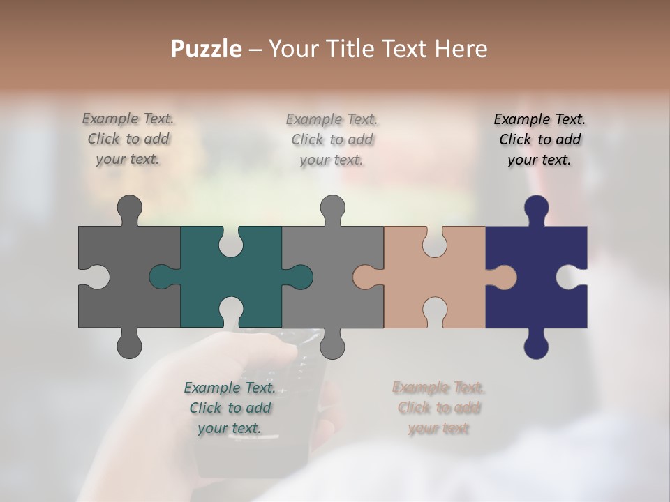 A Person Holding A Remote Control In Front Of A Television PowerPoint Template