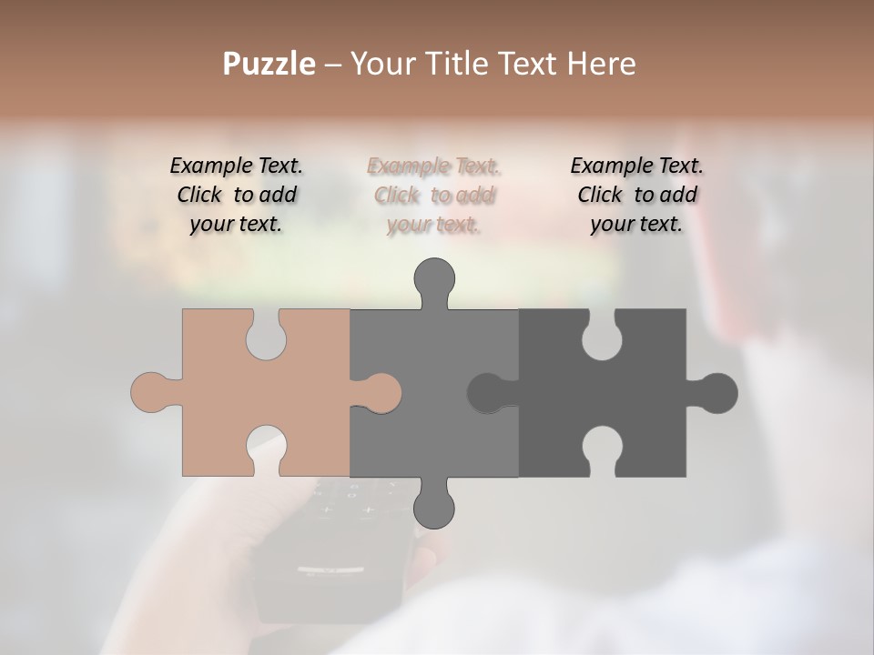 A Person Holding A Remote Control In Front Of A Television PowerPoint Template