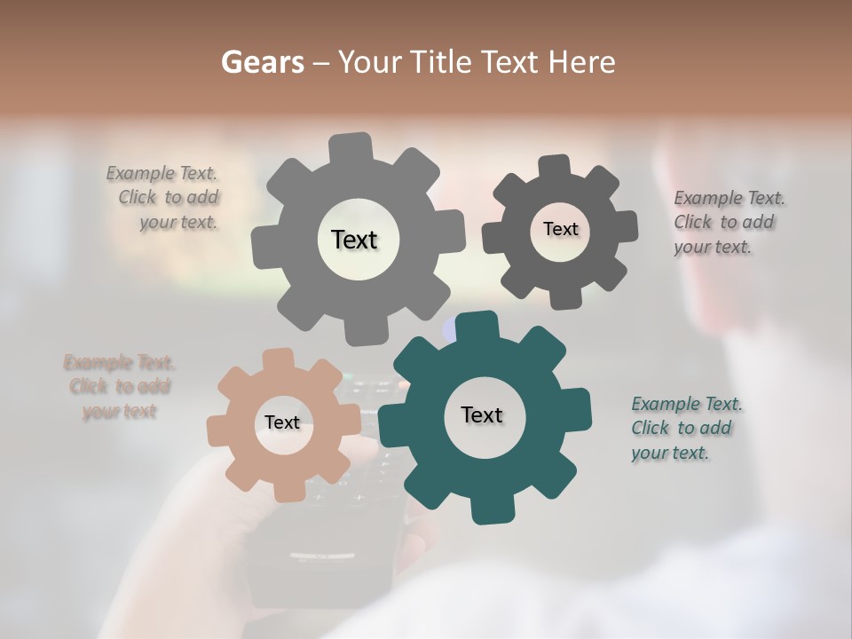 A Person Holding A Remote Control In Front Of A Television PowerPoint Template