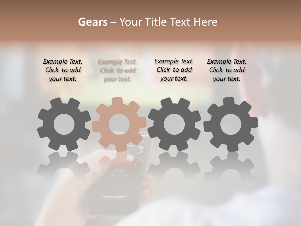 A Person Holding A Remote Control In Front Of A Television PowerPoint Template