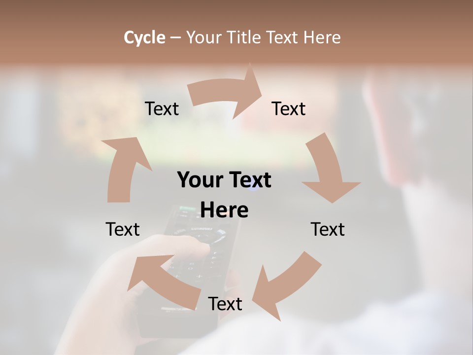 A Person Holding A Remote Control In Front Of A Television PowerPoint Template