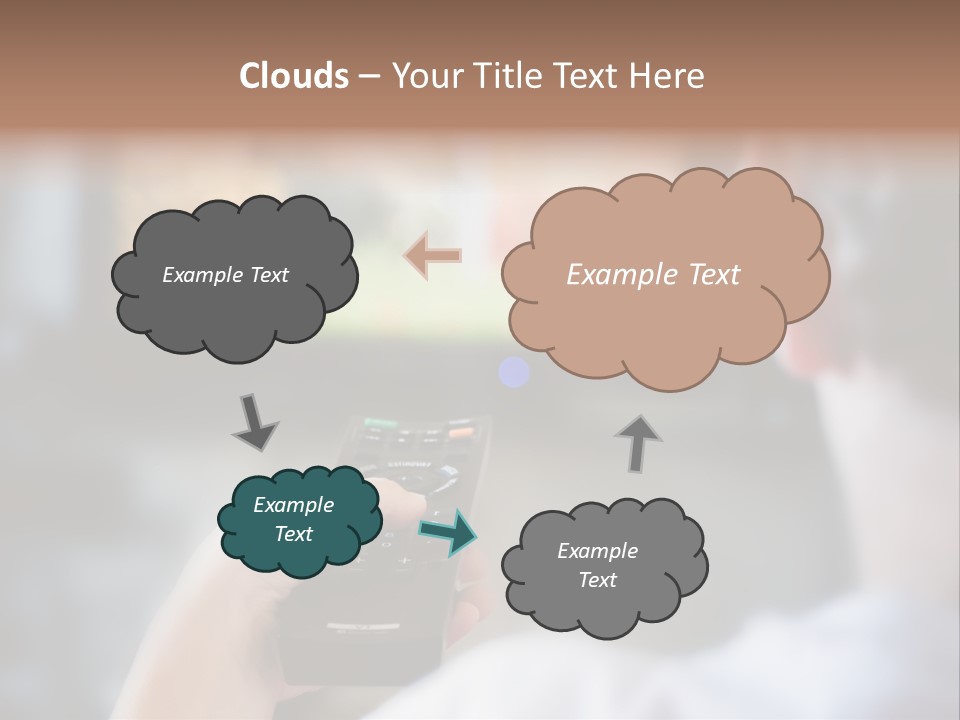 A Person Holding A Remote Control In Front Of A Television PowerPoint Template