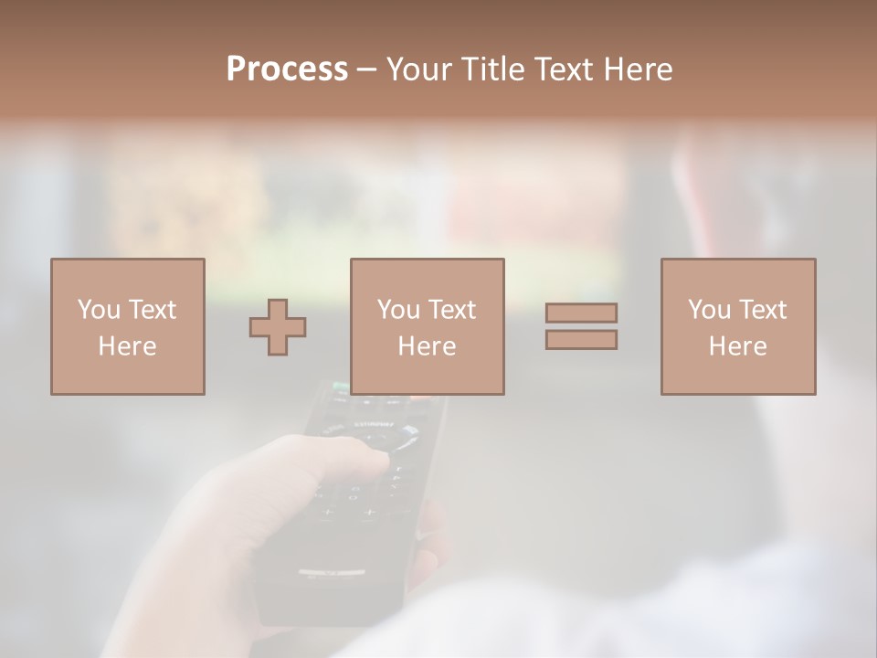 A Person Holding A Remote Control In Front Of A Television PowerPoint Template