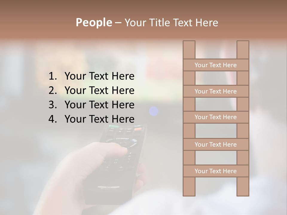 A Person Holding A Remote Control In Front Of A Television PowerPoint Template