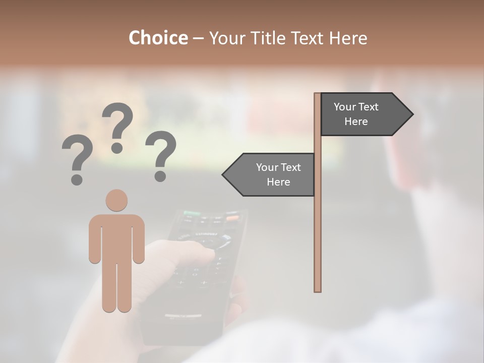 A Person Holding A Remote Control In Front Of A Television PowerPoint Template