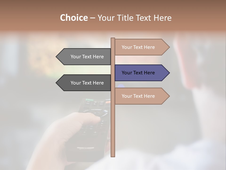 A Person Holding A Remote Control In Front Of A Television PowerPoint Template