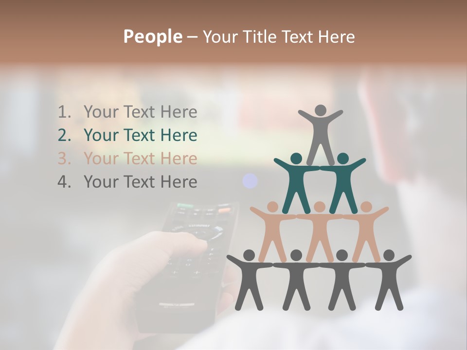 A Person Holding A Remote Control In Front Of A Television PowerPoint Template