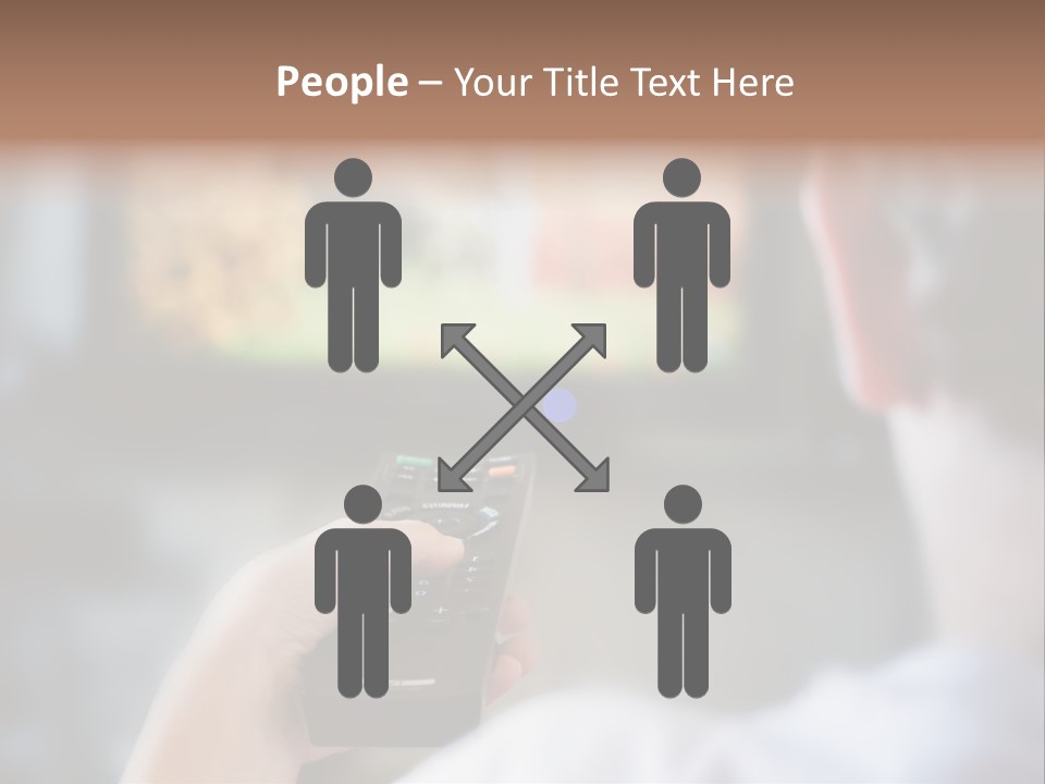 A Person Holding A Remote Control In Front Of A Television PowerPoint Template