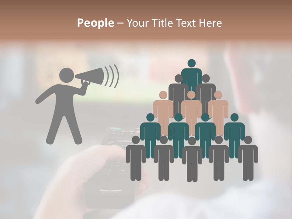 A Person Holding A Remote Control In Front Of A Television PowerPoint Template