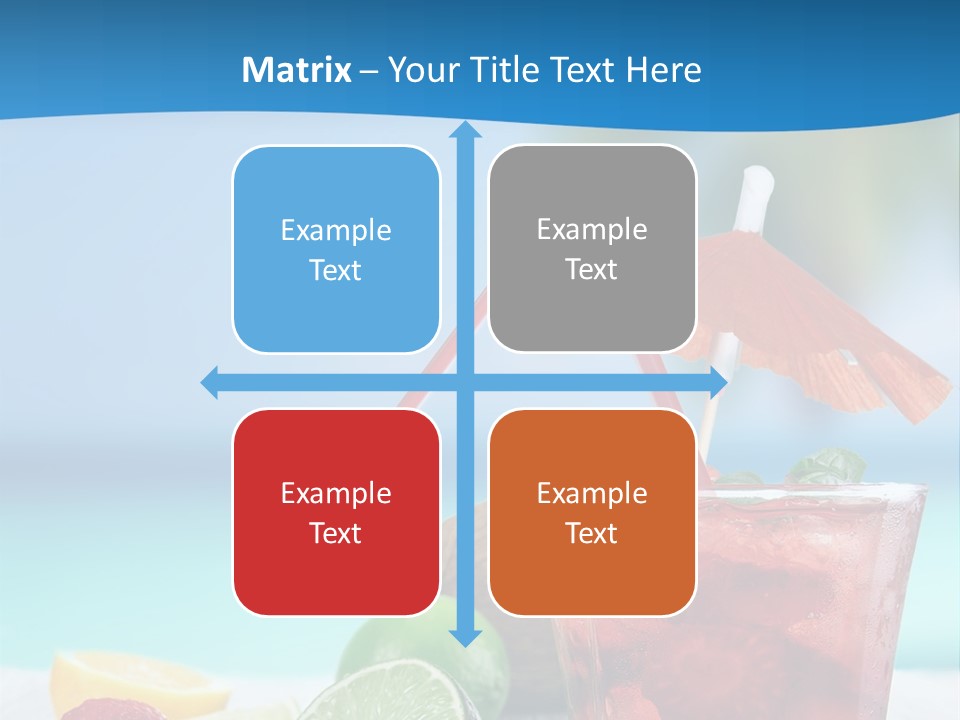 A Drink With Strawberries And Limes On A Wooden Table PowerPoint Template