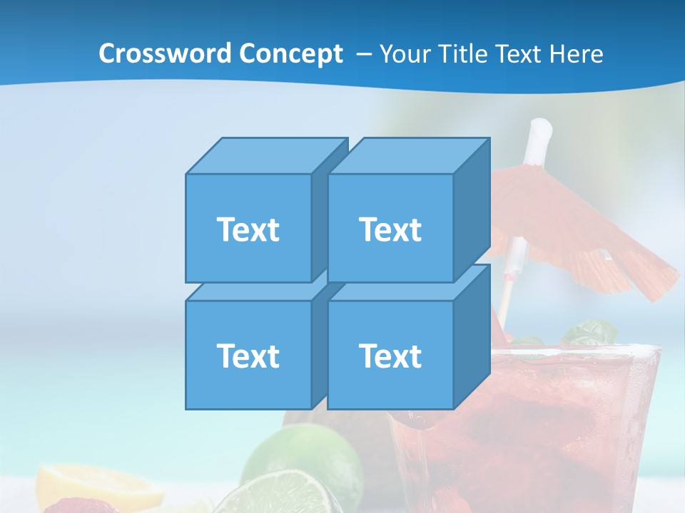 A Drink With Strawberries And Limes On A Wooden Table PowerPoint Template