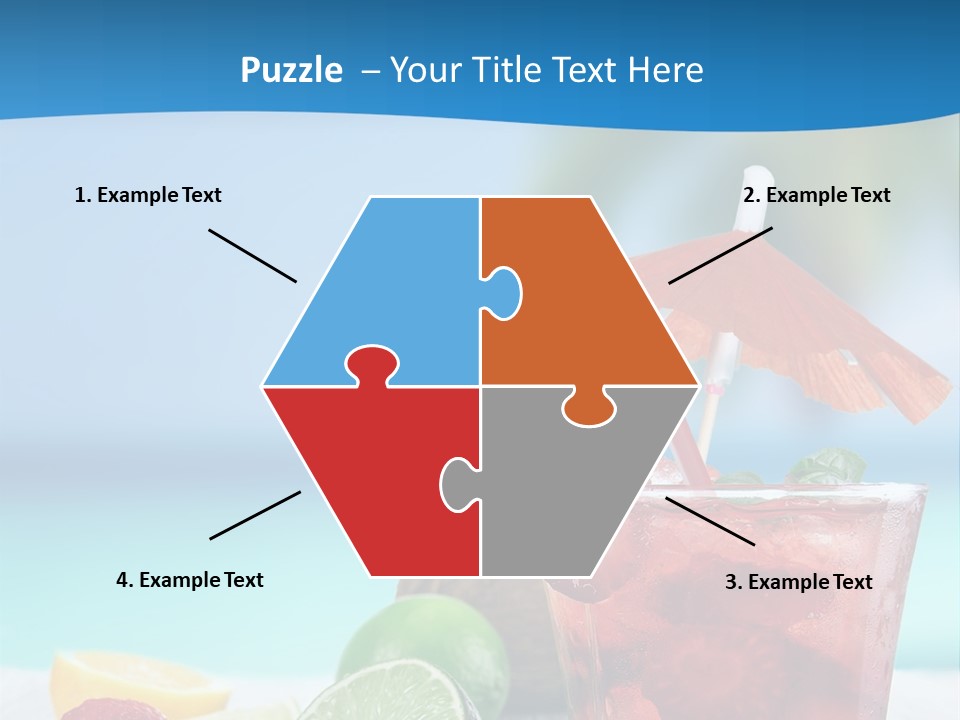 A Drink With Strawberries And Limes On A Wooden Table PowerPoint Template