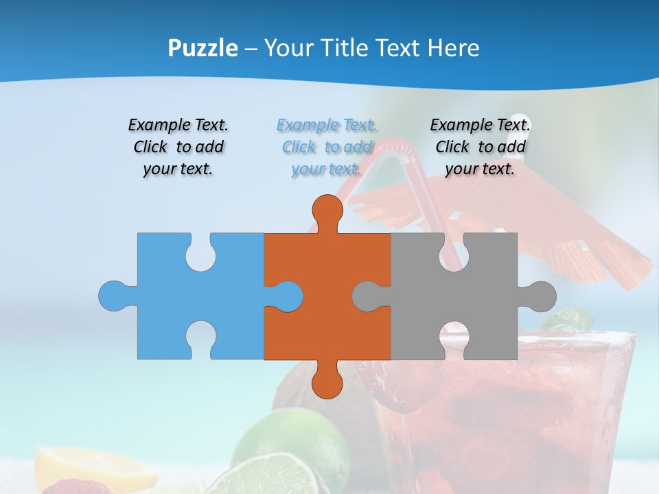 A Drink With Strawberries And Limes On A Wooden Table PowerPoint Template