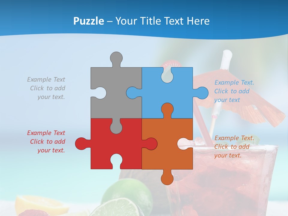 A Drink With Strawberries And Limes On A Wooden Table PowerPoint Template