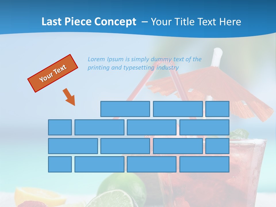 A Drink With Strawberries And Limes On A Wooden Table PowerPoint Template