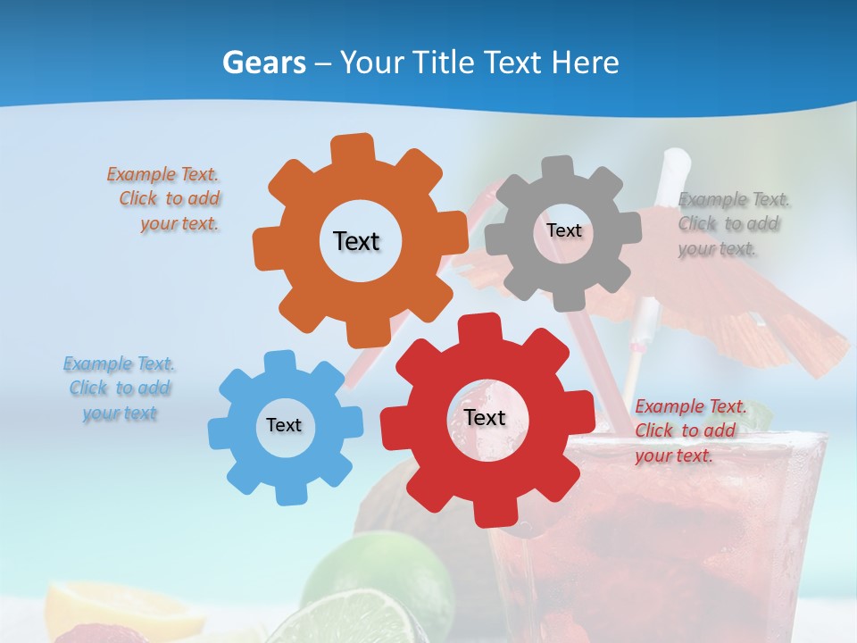 A Drink With Strawberries And Limes On A Wooden Table PowerPoint Template