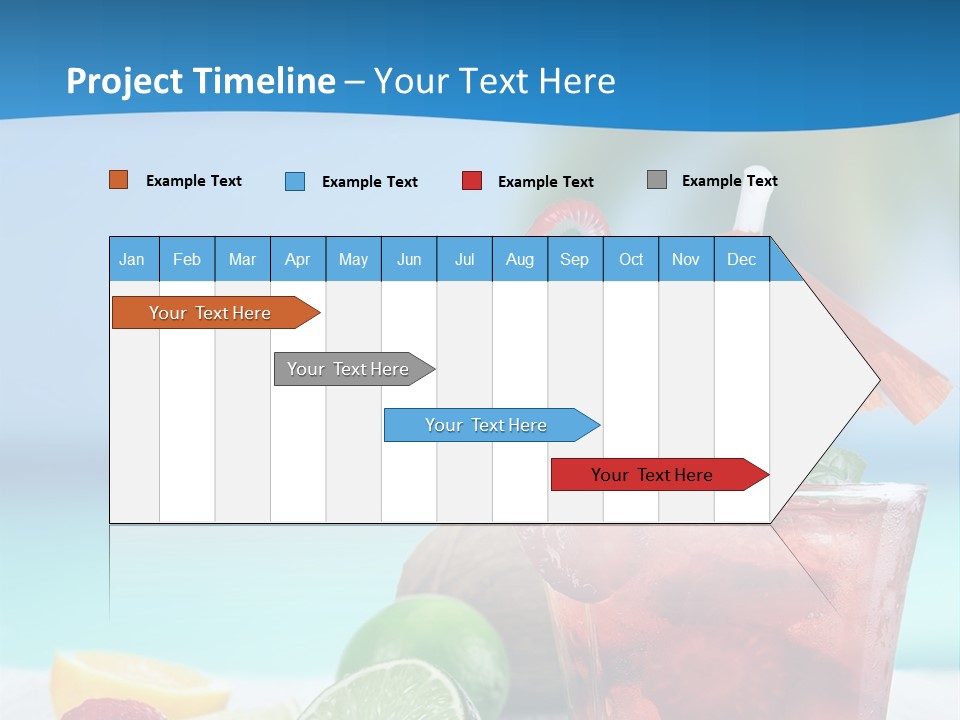 A Drink With Strawberries And Limes On A Wooden Table PowerPoint Template