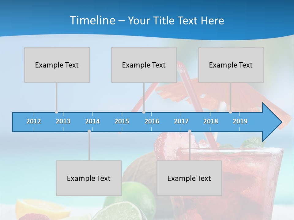 A Drink With Strawberries And Limes On A Wooden Table PowerPoint Template