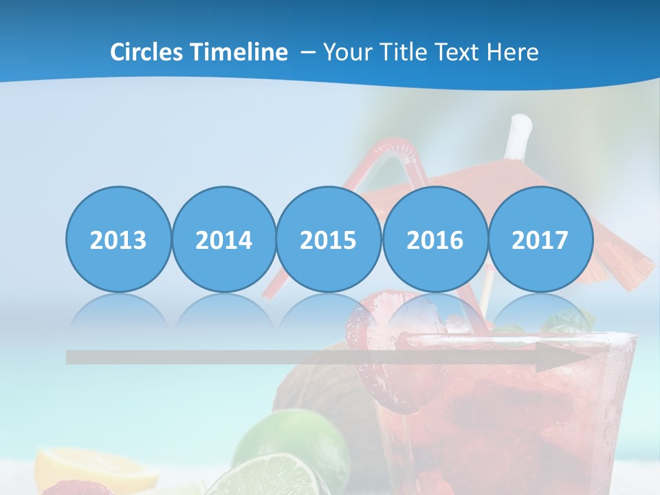 A Drink With Strawberries And Limes On A Wooden Table PowerPoint Template