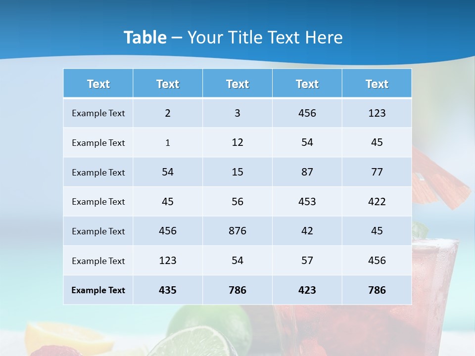 A Drink With Strawberries And Limes On A Wooden Table PowerPoint Template