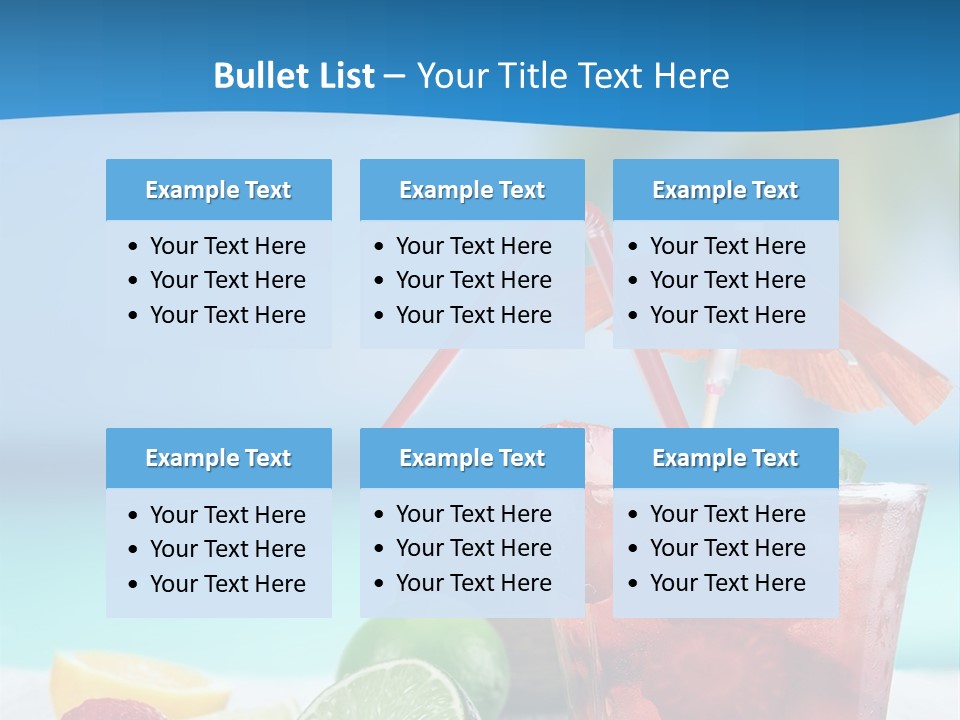 A Drink With Strawberries And Limes On A Wooden Table PowerPoint Template